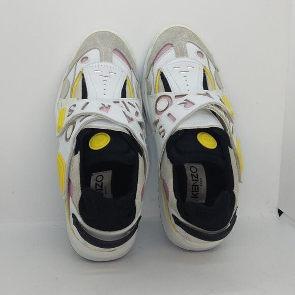 Kenzo Paris Womens Pre-owned Designer White & Pink Running Sneakers - sz. 5 1/2 - Picture 4 of 6
